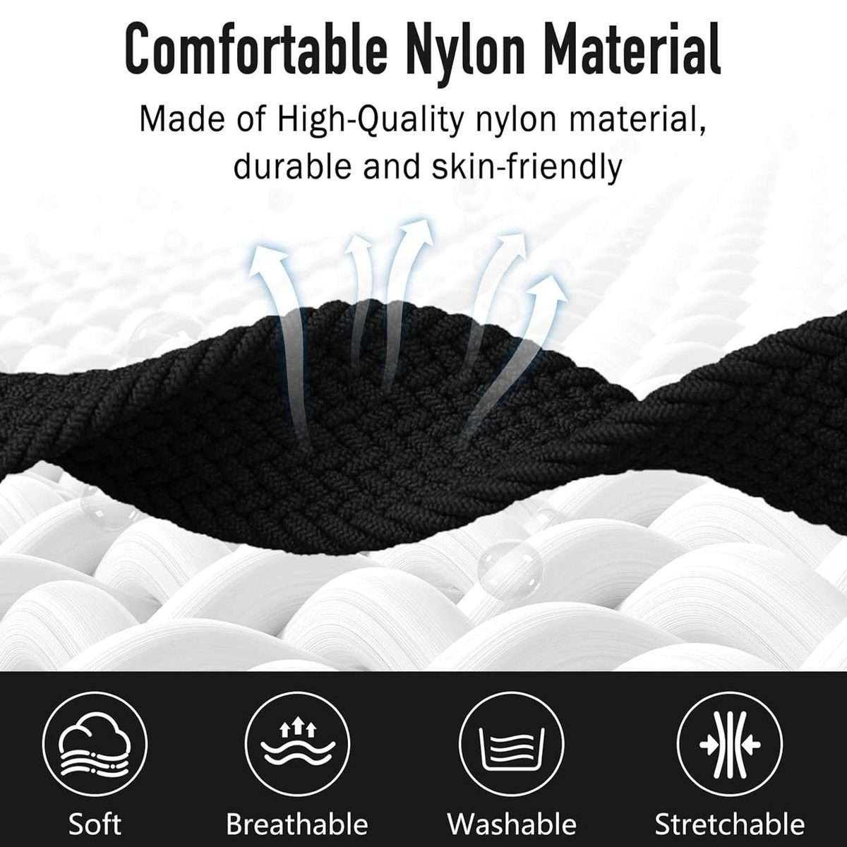For Gamin 22mm Quick Release Parachute Buckle Woven Nylon Watch Band(Starlight)