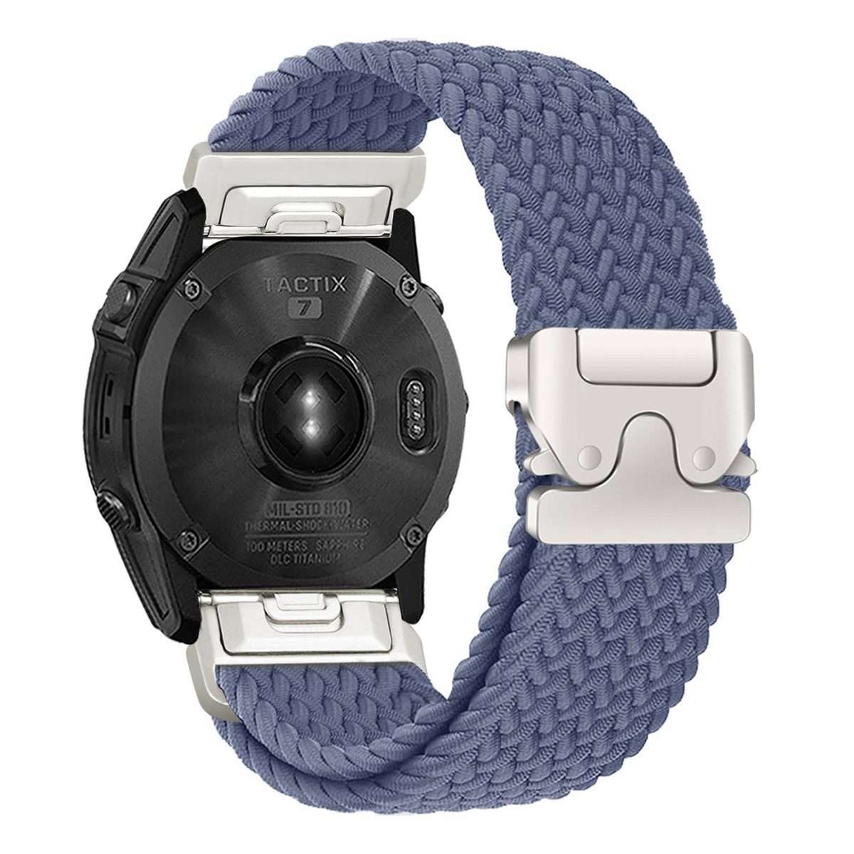 For Gamin 22mm Quick Release Parachute Buckle Woven Nylon Watch Band(Blue Grey)
