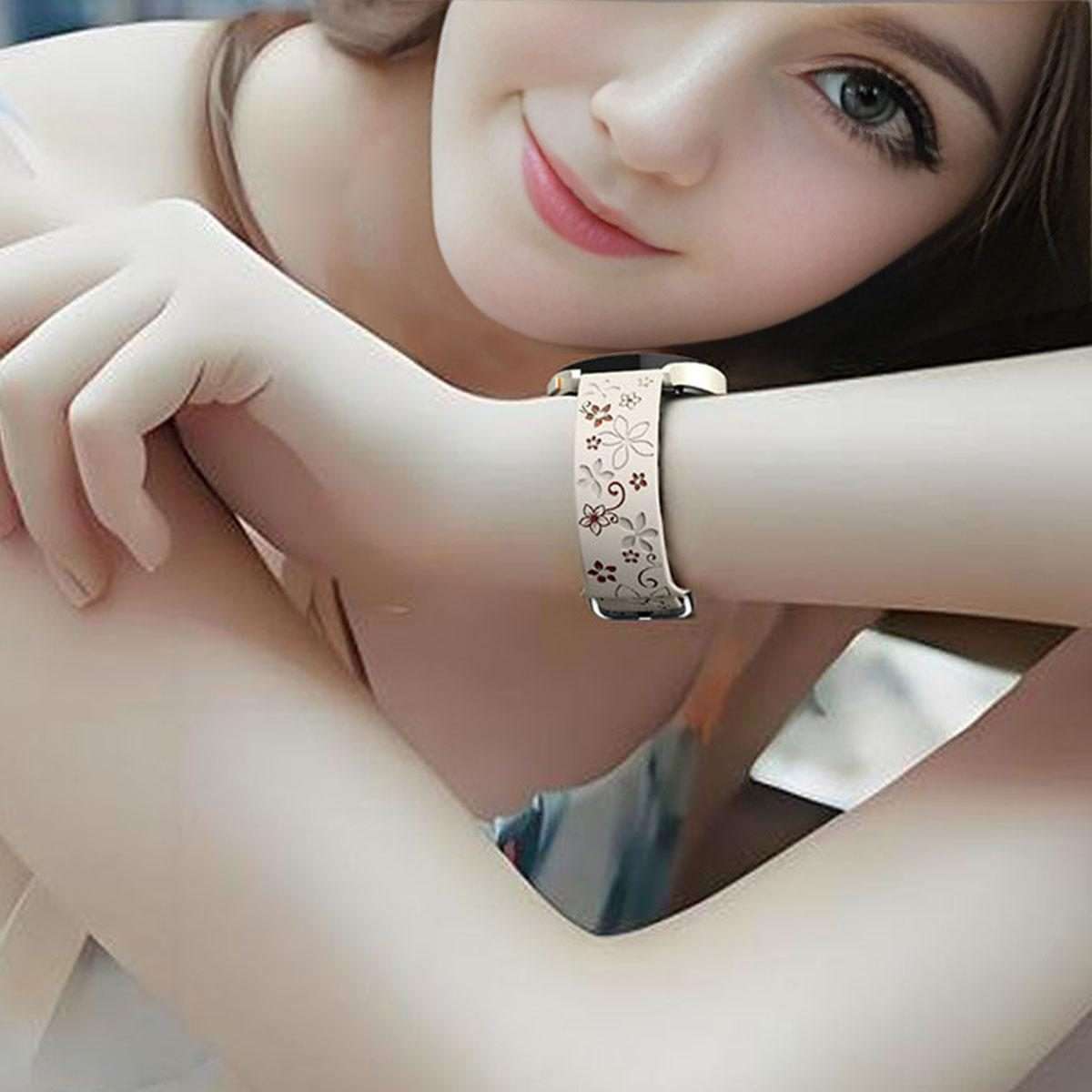 18mm Dual Color Engraved Silicone Watch Band(Starlight Brown)