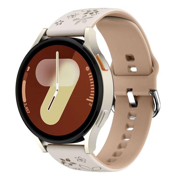18mm Dual Color Engraved Silicone Watch Band(Starlight Milk Tea)