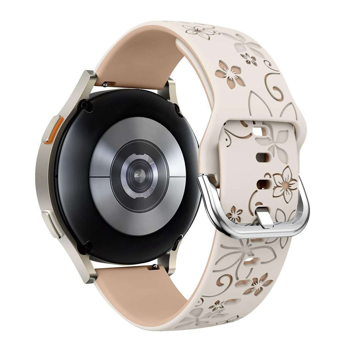 18mm Dual Color Engraved Silicone Watch Band(Starlight Milk Tea)