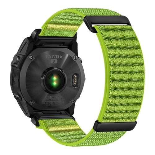 For Gamin 26mm Two-section Mountain Pattern Hook And Loop Fastener Nylon Watch Band(Meadow Green)