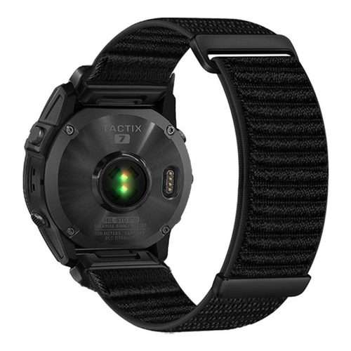 For Gamin 26mm Two-section Mountain Pattern Hook And Loop Fastener Nylon Watch Band(Black)