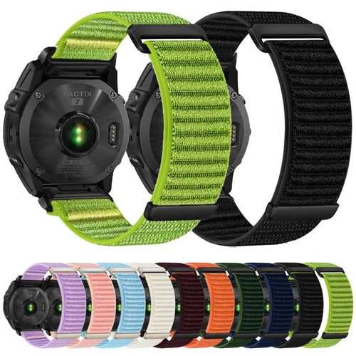 For Gamin 26mm Two-section Mountain Pattern Hook And Loop Fastener Nylon Watch Band(Azure Blue)