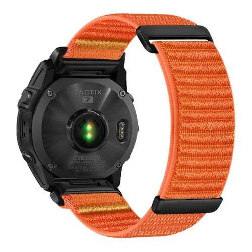 For Gamin 26mm Two-section Mountain Pattern Hook And Loop Fastener Nylon Watch Band(Orange)