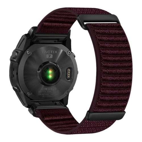 For Gamin 26mm Two-section Mountain Pattern Hook And Loop Fastener Nylon Watch Band(Plum)