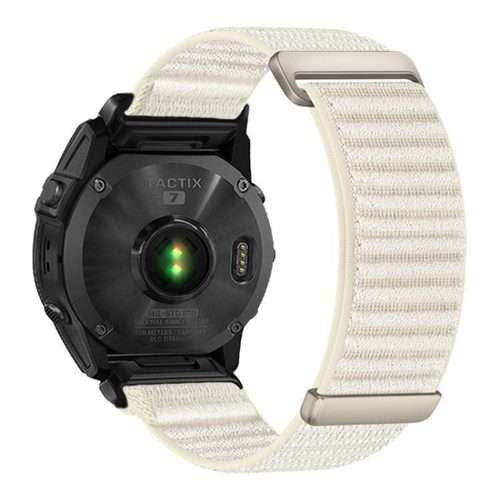 For Gamin 26mm Two-section Mountain Pattern Hook And Loop Fastener Nylon Watch Band(Starlight)