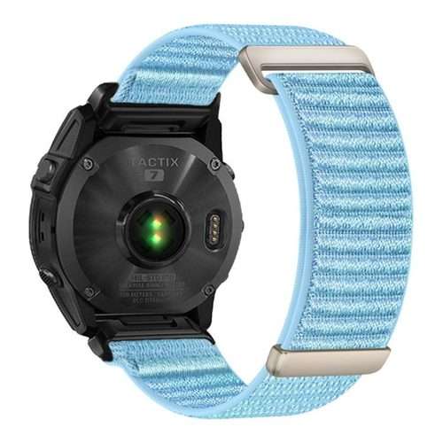 For Gamin 26mm Two-section Mountain Pattern Hook And Loop Fastener Nylon Watch Band(Island Blue)
