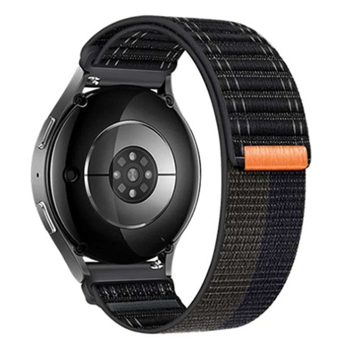 20mm Press Button Wave Texture Nylon Hook And Loop Fastener Watch Band(Black)