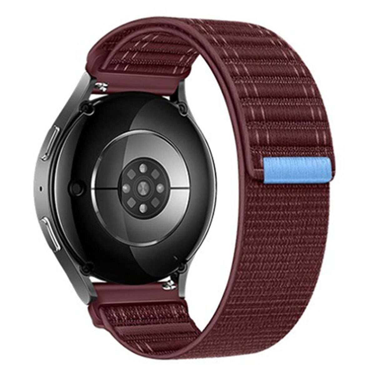 20mm Press Button Wave Texture Nylon Hook And Loop Fastener Watch Band(Wine Red)