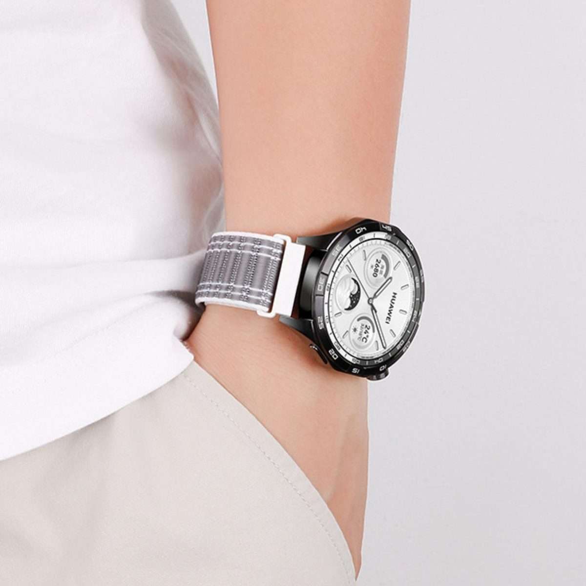 20mm Press Button Wave Texture Nylon Hook And Loop Fastener Watch Band(Wine Red)
