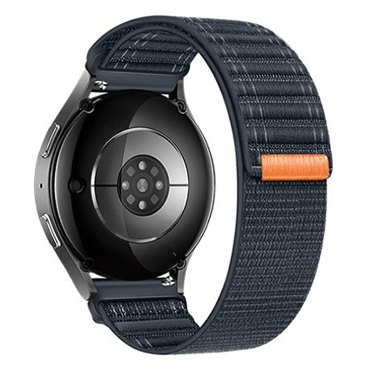 20mm Press Button Wave Texture Nylon Hook And Loop Fastener Watch Band(Navy Blue)