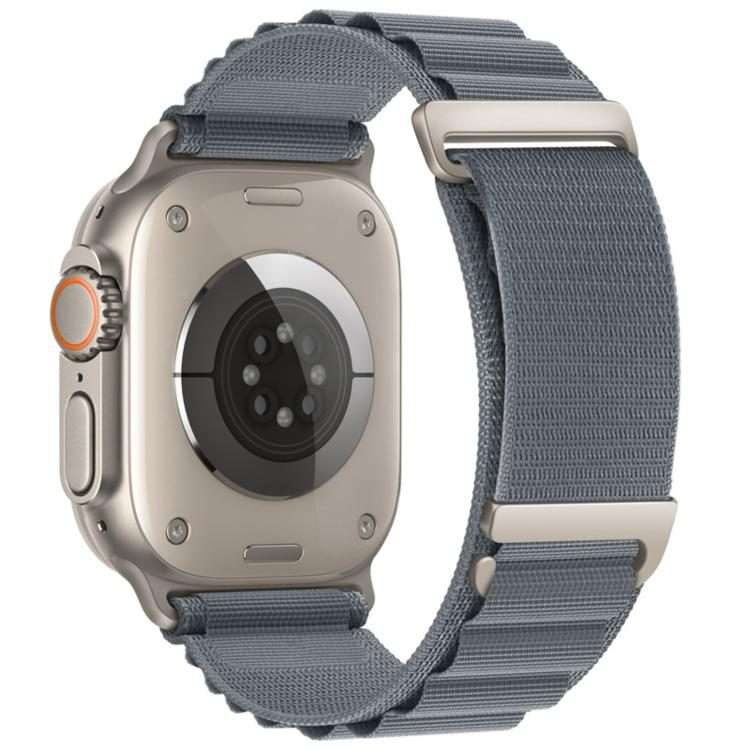 For Apple Watch 46mm / 49mm / 45mm / 44mm C Buckle Two-Section High Mountain Loop ... (Blue Grey)