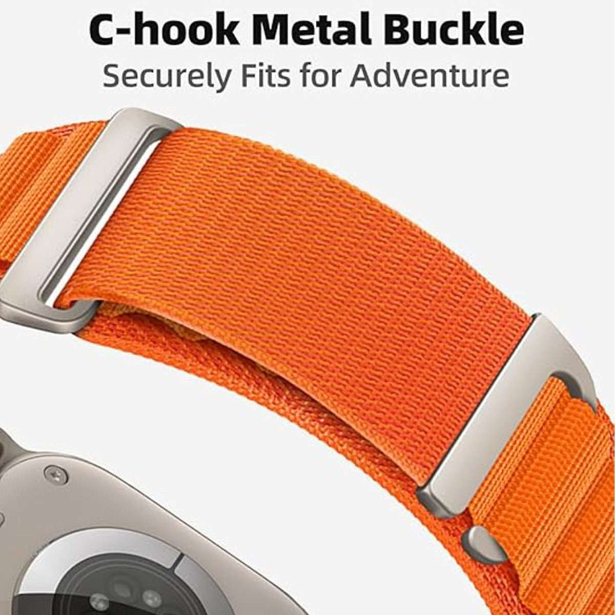 For Apple Watch 46mm / 49mm / 45mm / 44mm C Buckle Two-Section High Mountain Loop ... (Blue Grey)