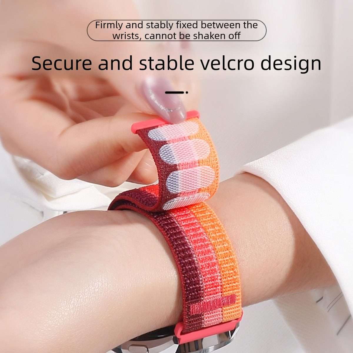 18mm Triple-Loop Nylon Woven Hook and Loop Fastener Watch Band(Starlight)