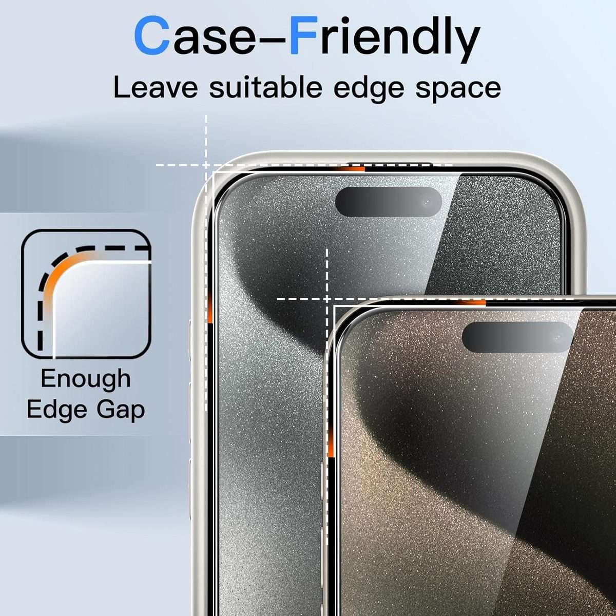 For iPhone 15 Pro Max 10pcs 360-Degree Privacy Silk-Screen Print Large Curved Edge High-Aluminium