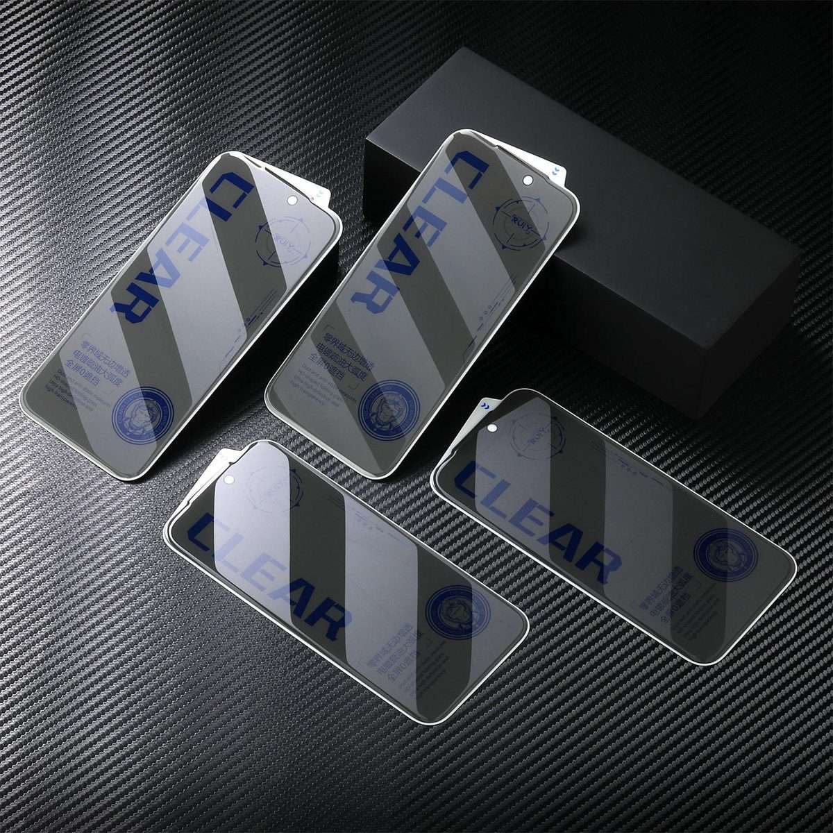 For iPhone 15 Pro Max 10pcs 3D Curved Zero Edge Borderless Privacy Tempered Glass Film