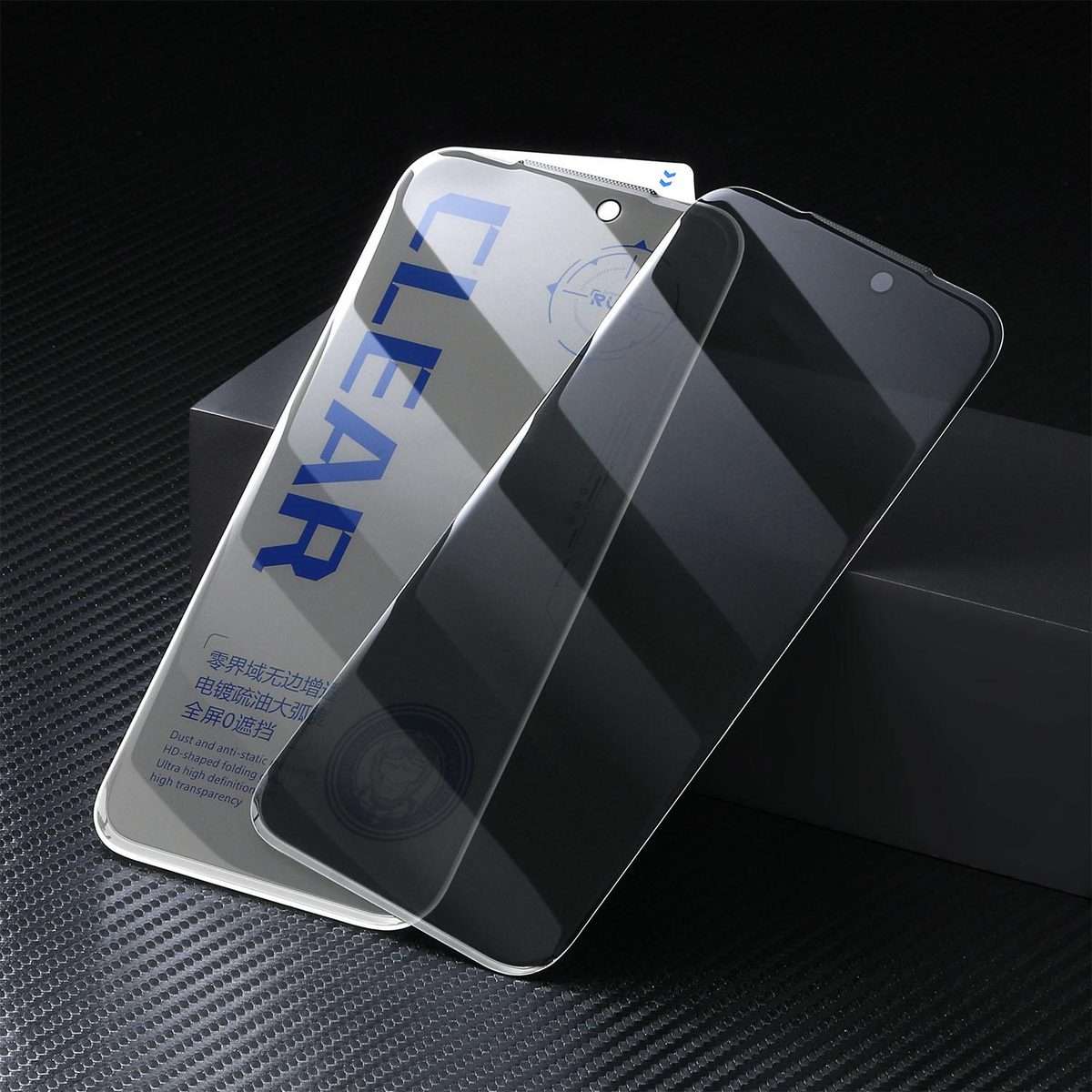 For iPhone 15 Pro Max 10pcs 3D Curved Zero Edge Borderless Privacy Tempered Glass Film