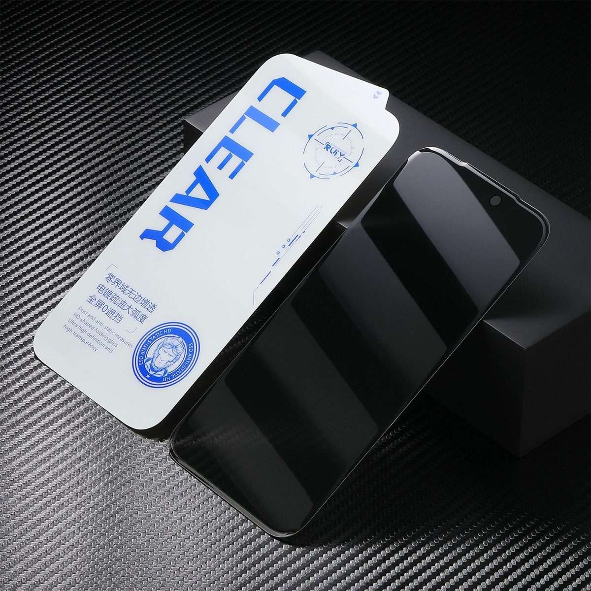 For iPhone 15 Pro Max 10pcs 3D Curved Zero Edge Borderless Privacy Tempered Glass Film