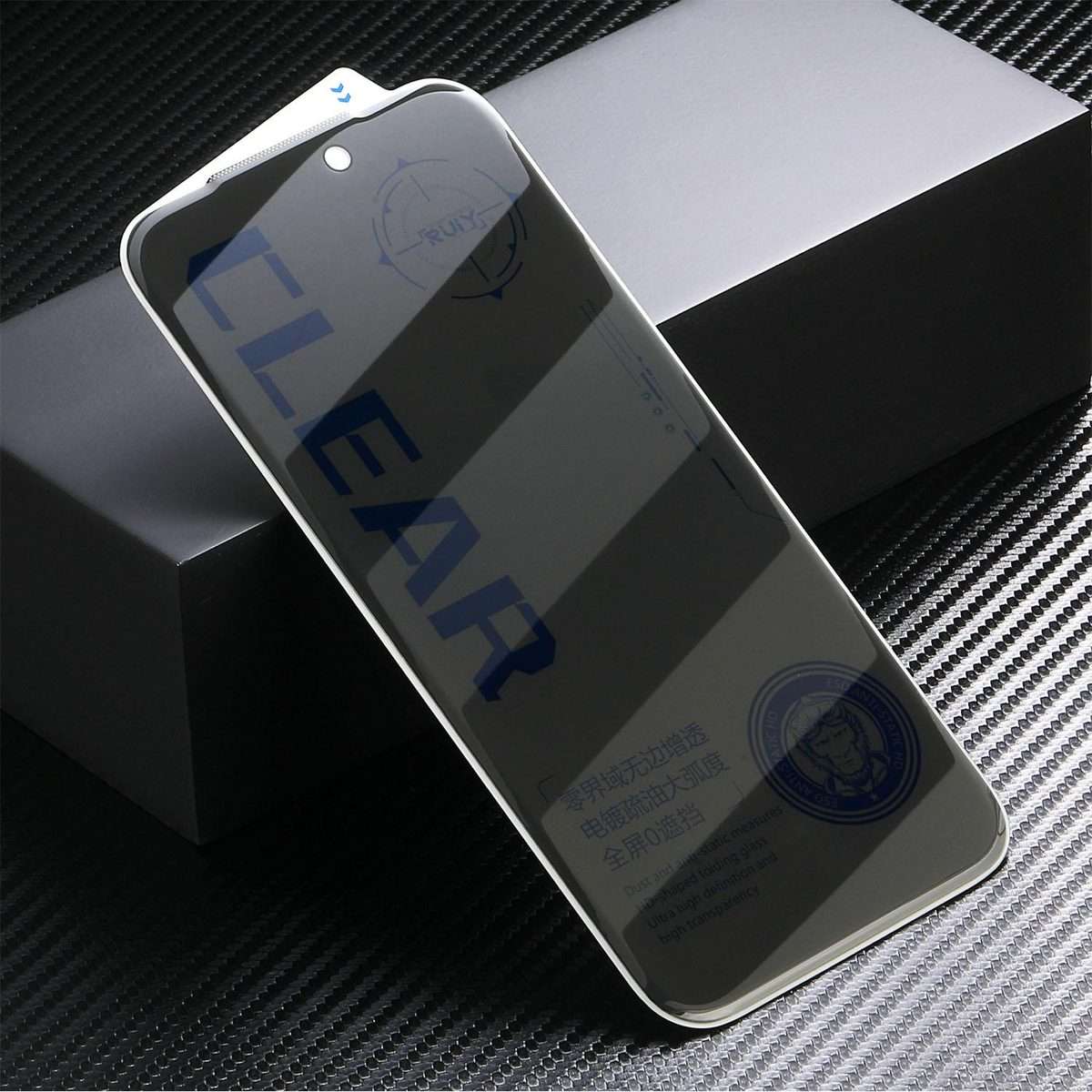 For iPhone 15 Pro Max 10pcs 3D Curved Zero Edge Borderless Privacy Tempered Glass Film