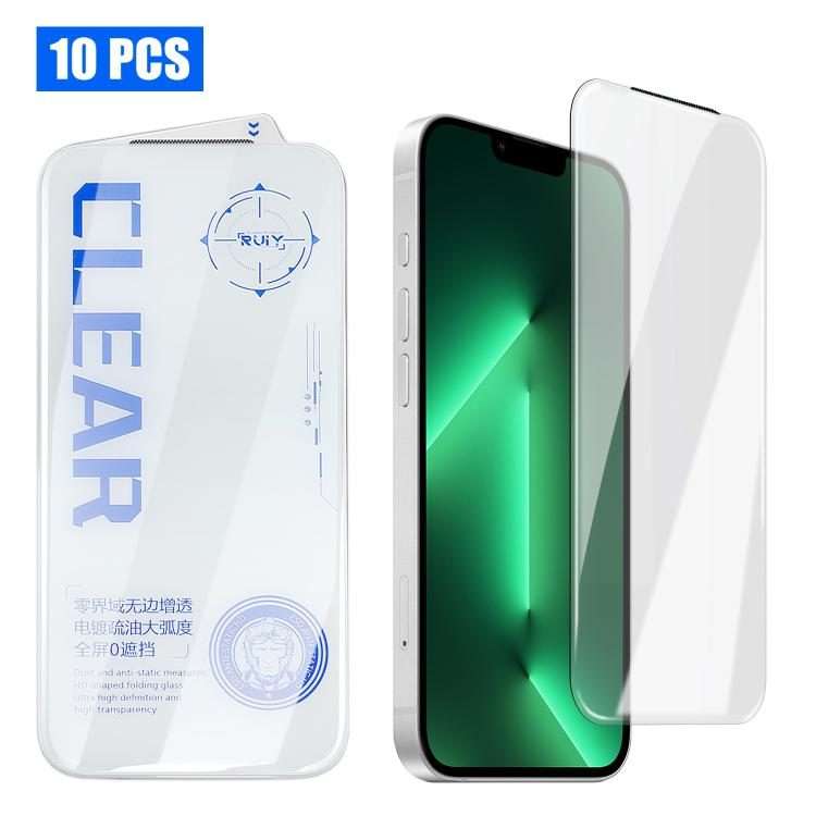 For iPhone 13 Pro 10pcs 3D Curved Edge Zero-Border Borderless HD Tempered Glass Film