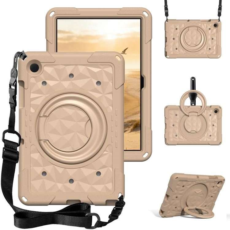 For Samsung Galaxy Tab A11+ / A9+ Magic Ring Rotation Holder Shockproof Tablet Case wi ... (Khaki)