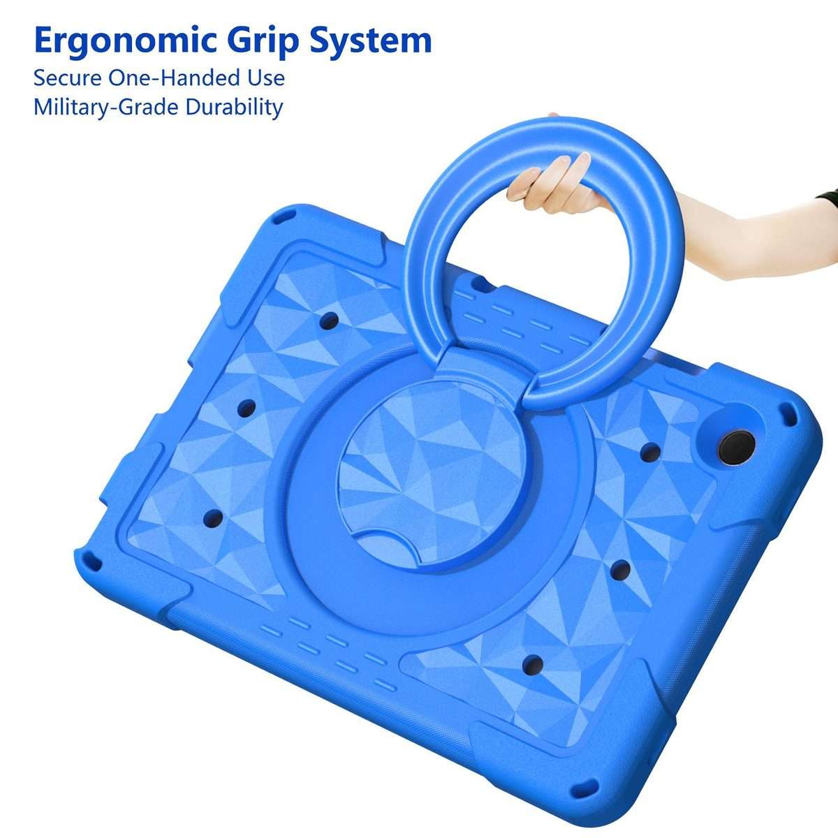 For Samsung Galaxy Tab A11+ / A9+ Magic Ring Rotation Holder Shockproof Tablet Case wit ... (Blue)