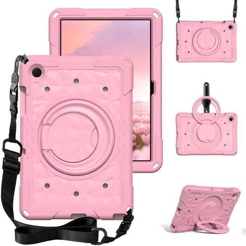 For Samsung Galaxy Tab A11+ / A9+ Magic Ring Rotation Holder Shockproof Tablet Case wit ... (Pink)