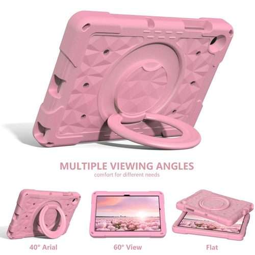 For Samsung Galaxy Tab A11+ / A9+ Magic Ring Rotation Holder Shockproof Tablet Case wit ... (Pink)