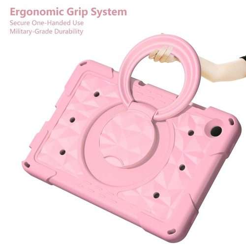 For Samsung Galaxy Tab A11+ / A9+ Magic Ring Rotation Holder Shockproof Tablet Case wit ... (Pink)