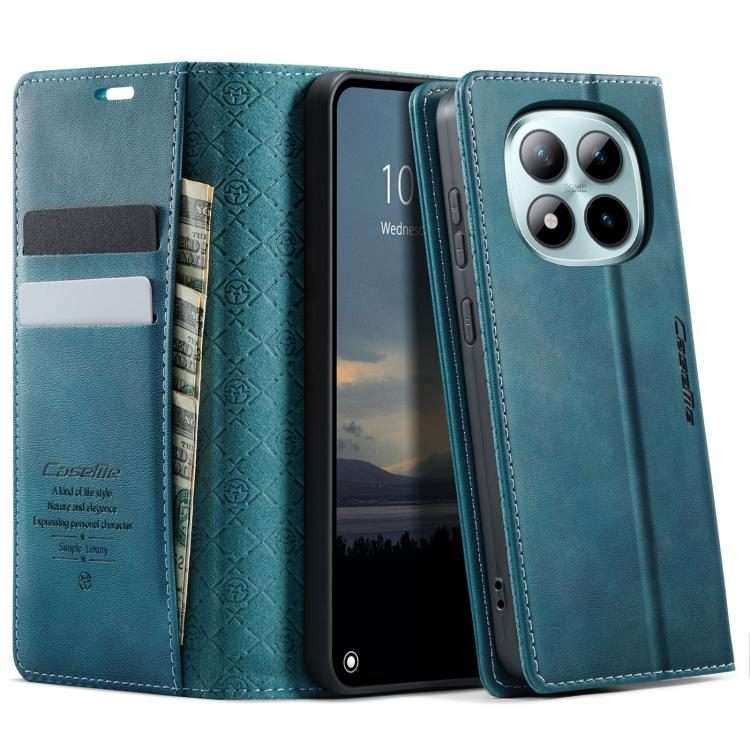 For Redmi Note 15 Pro+ 5G Global 163.3mm CaseMe 033 Calf Leather Lining Microfibre RFI ... (Green)