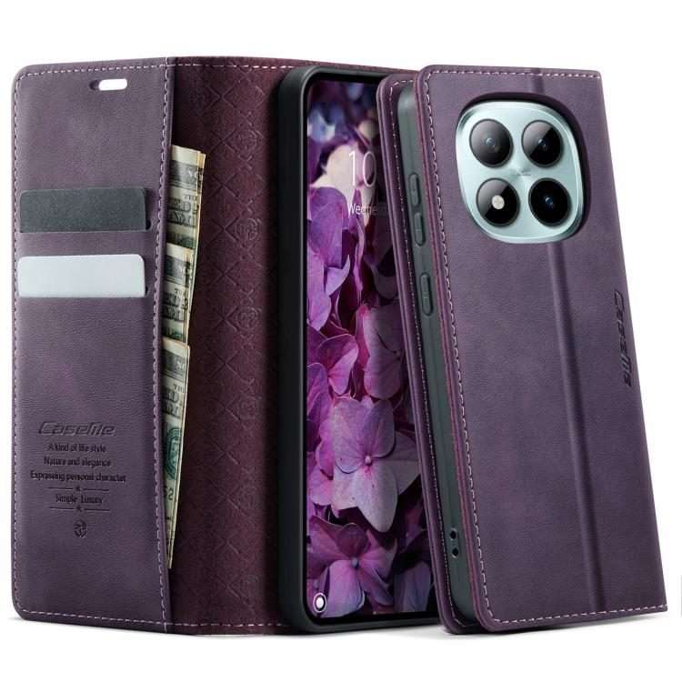 For Redmi Note 15 Pro+ 5G Global 163.3mm CaseMe 033 Calf Leather Lining Microfibre RF ... (Purple)