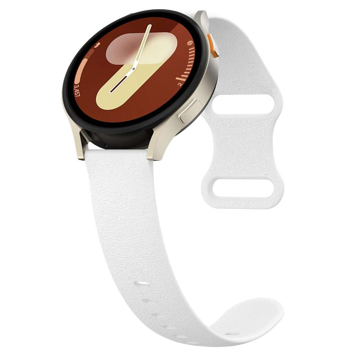 18mm Lychee Texture Butterfly Clasp Solid Color Silicone Watch Band(White)