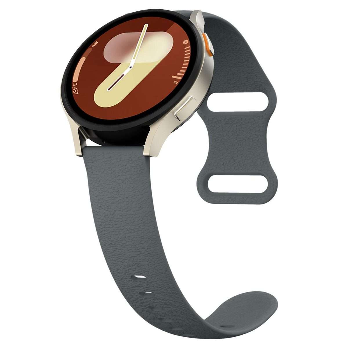 18mm Lychee Texture Butterfly Clasp Solid Color Silicone Watch Band(Starlight Grey)