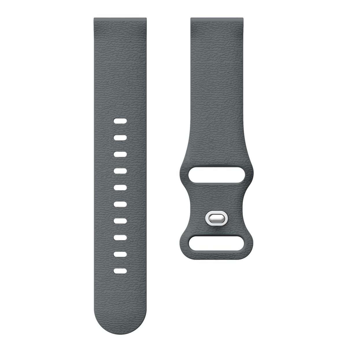 18mm Lychee Texture Butterfly Clasp Solid Color Silicone Watch Band(Starlight Grey)