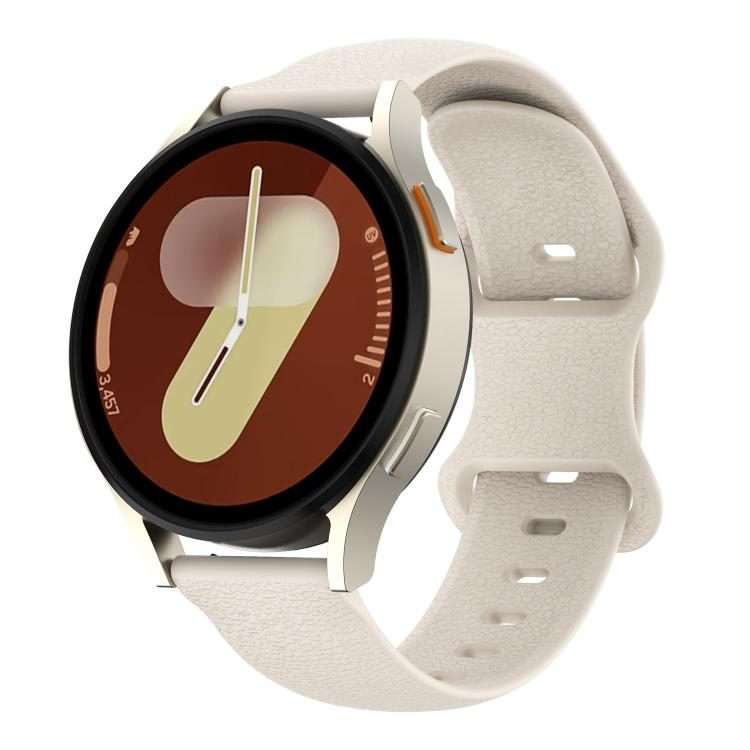 18mm Lychee Texture Butterfly Clasp Solid Color Silicone Watch Band(Starlight)