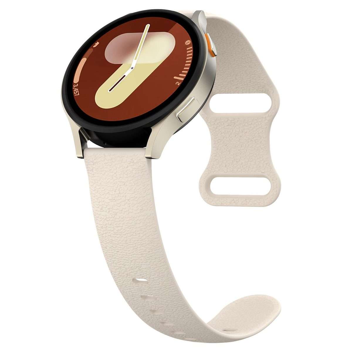 18mm Lychee Texture Butterfly Clasp Solid Color Silicone Watch Band(Starlight)