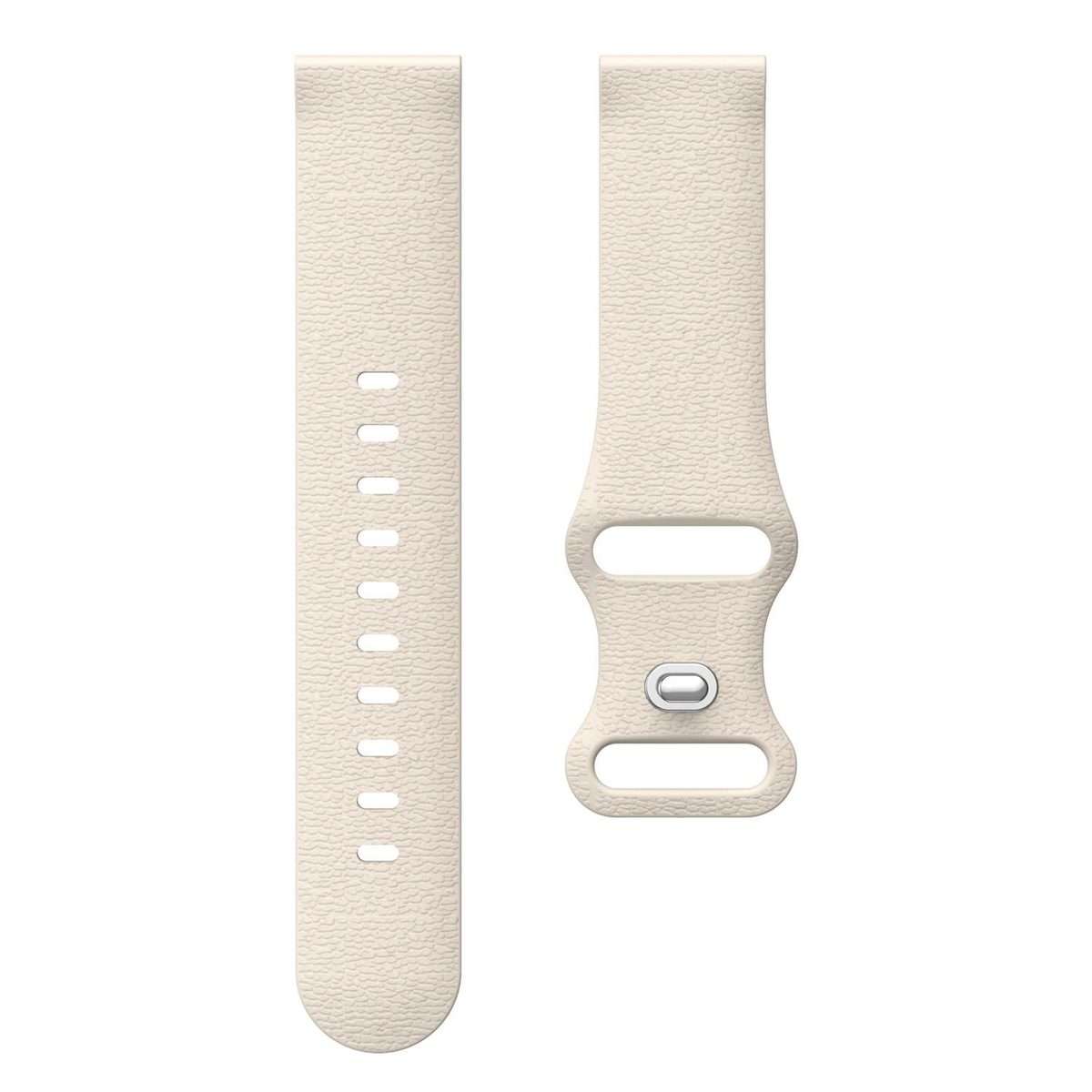 18mm Lychee Texture Butterfly Clasp Solid Color Silicone Watch Band(Starlight)