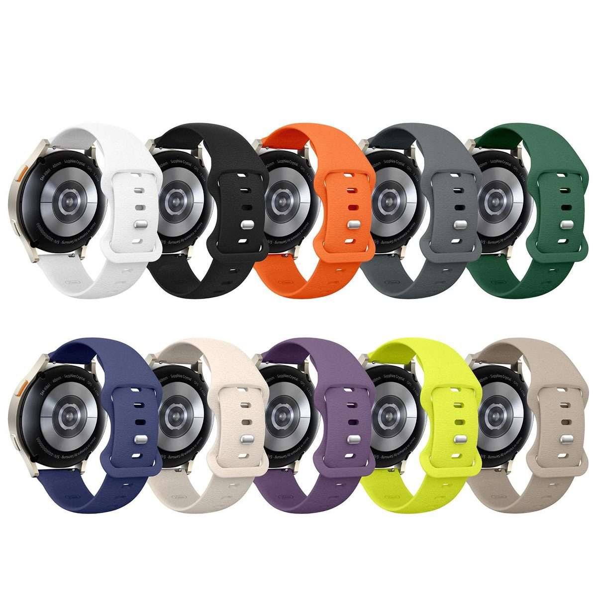 18mm Lychee Texture Butterfly Clasp Solid Color Silicone Watch Band(Starlight)