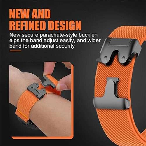 For Gamin 26mm Parachute Buckle Diagonal Weave Stretch Nylon Watch Band(Space Grey)
