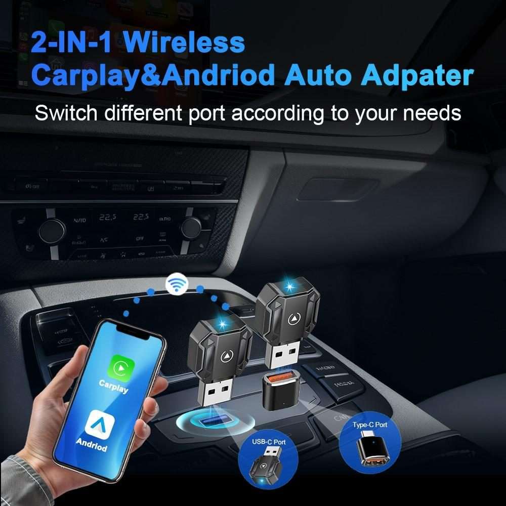 M36 CarPlay / Android Auto Wired to Wireless Converter 2 in 1 Ai Box Wireless Car Adapter