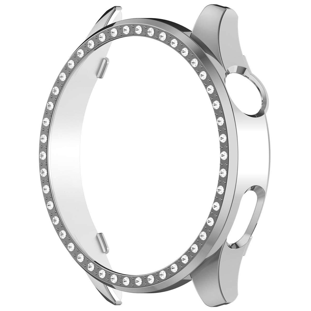 For Xiaomi Watch 5 Single Row Diamond Half Coverage Hollow PC Watch Pro ... (Electroplated Silver)