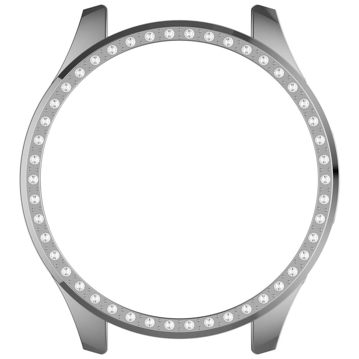 For Xiaomi Watch 5 Single Row Diamond Half Coverage Hollow PC Watch Pro ... (Electroplated Silver)