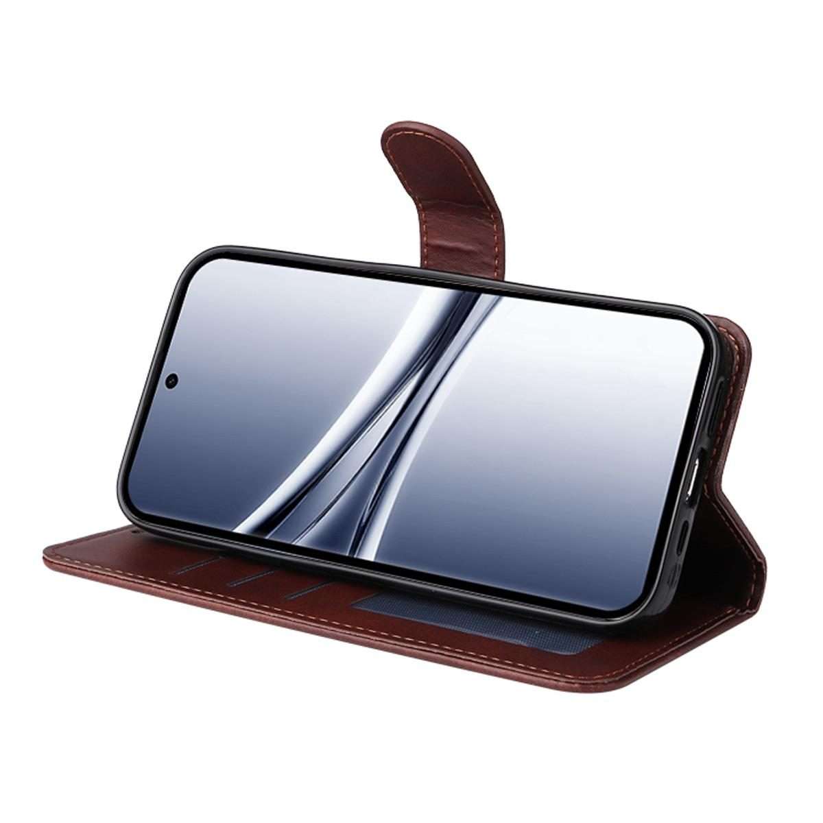 For Redmi Note 15 Pro+ 5G Global 163.3mm ENKAY Card Wallet Calf Texture Leather Phone Ca ... (Red)