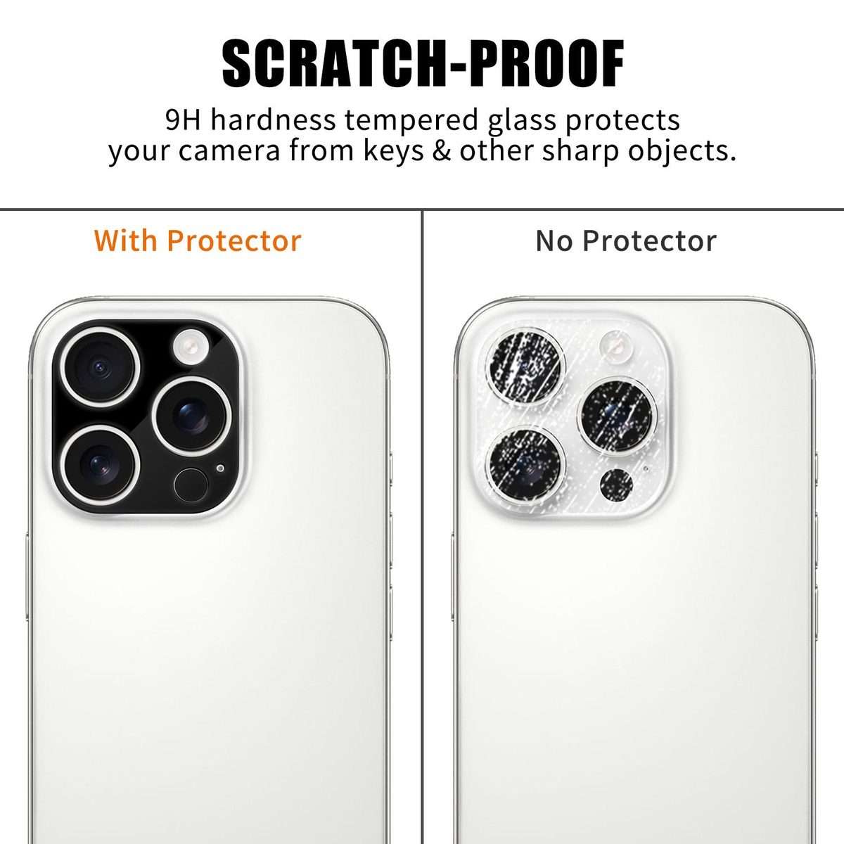 For iPhone 16 Pro / 16 Pro Max Kalebol Silk-Screened HD Anti-Fingerprint AR Integrated Camera Lens
