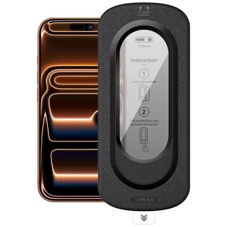 For iPhone 17 Pro Max Smooth Anti-Fingerprint Easy Install Dust-Free Box Privacy Tempered Glass Fi