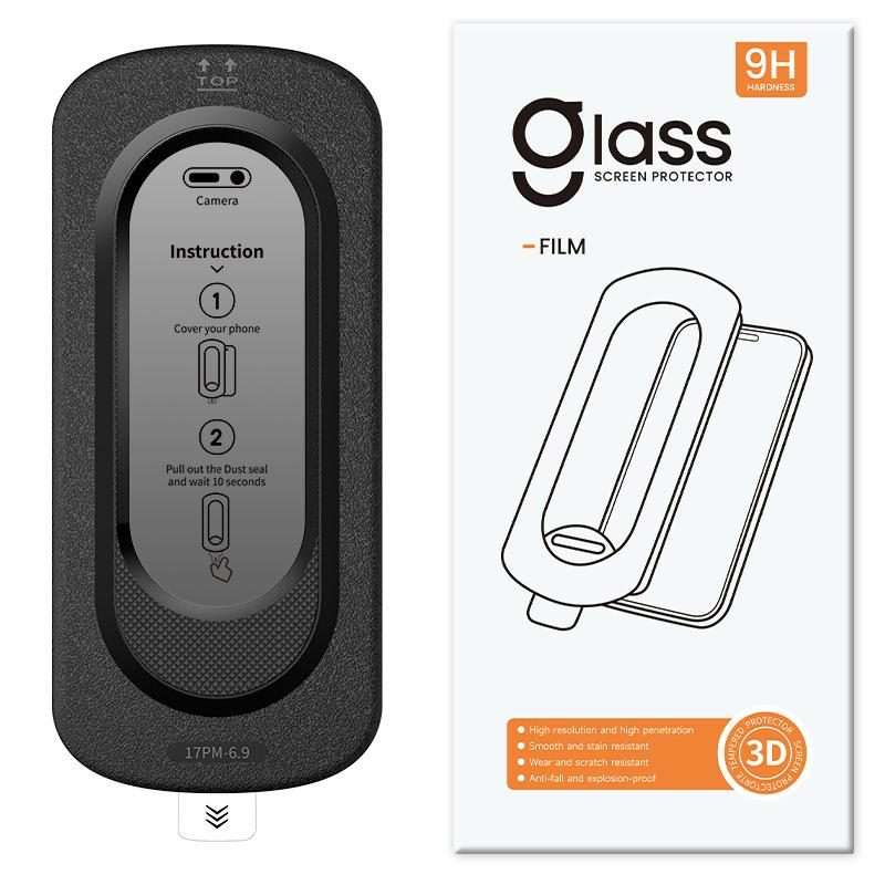 For iPhone 17 Pro Max Smooth Anti-Fingerprint Easy Install Dust-Free Box Privacy Tempered Glass Fi