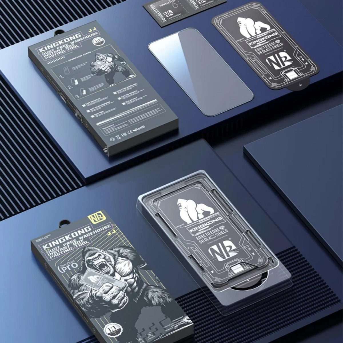For iPhone 16 Pro Max 3pcs Easy Install Box Dust-Free 3D Curved Edge Privacy Electroplated Explosi