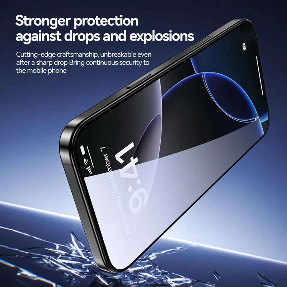 For iPhone 13 Pro 3pcs Easy Install Box Dust-Free 3D Curved Edge Privacy Electroplated Explosion-P
