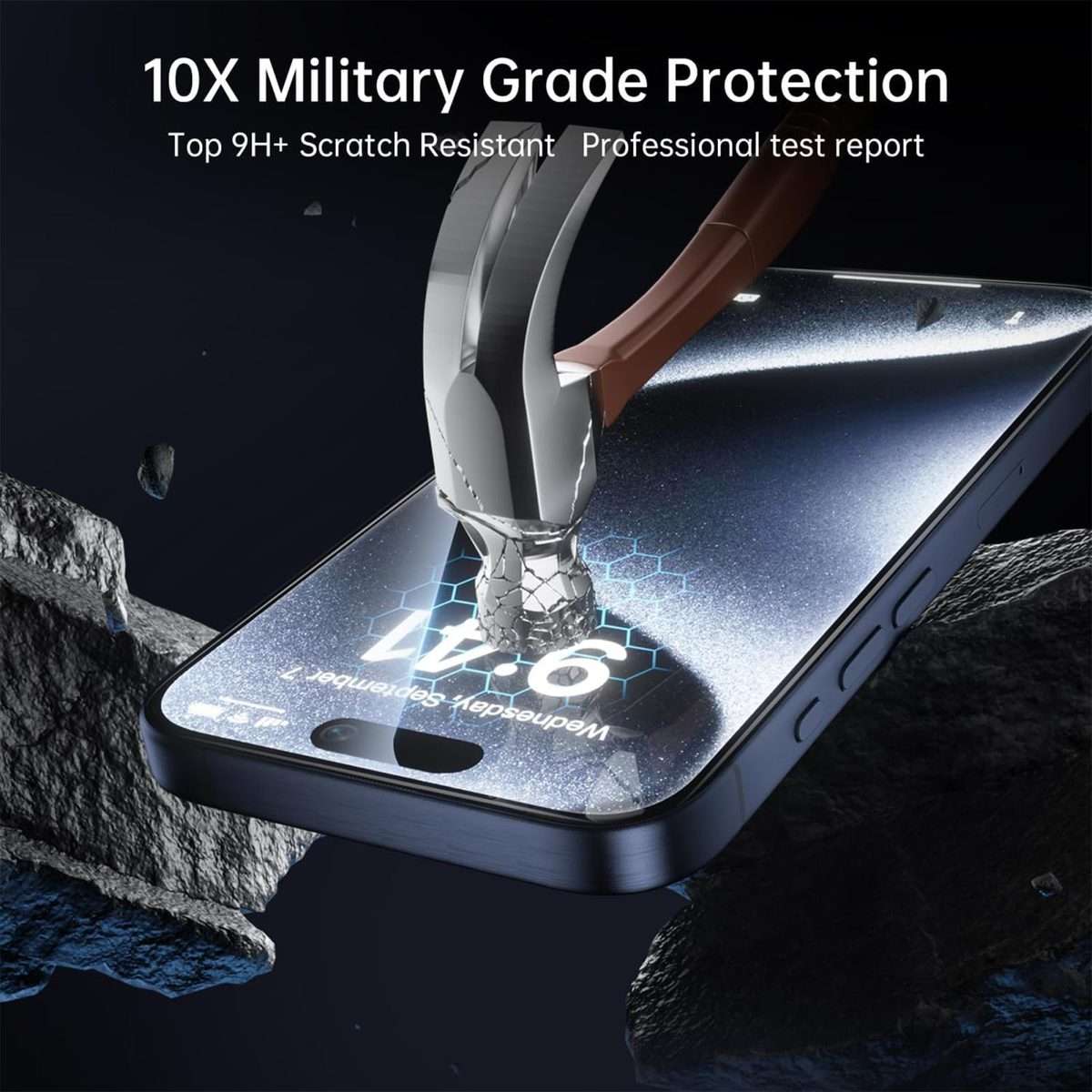For iPhone 16 Pro Max 10pcs 3D Large Arc Edge Electroplated Explosion-Proof Scratch-Resistant Full